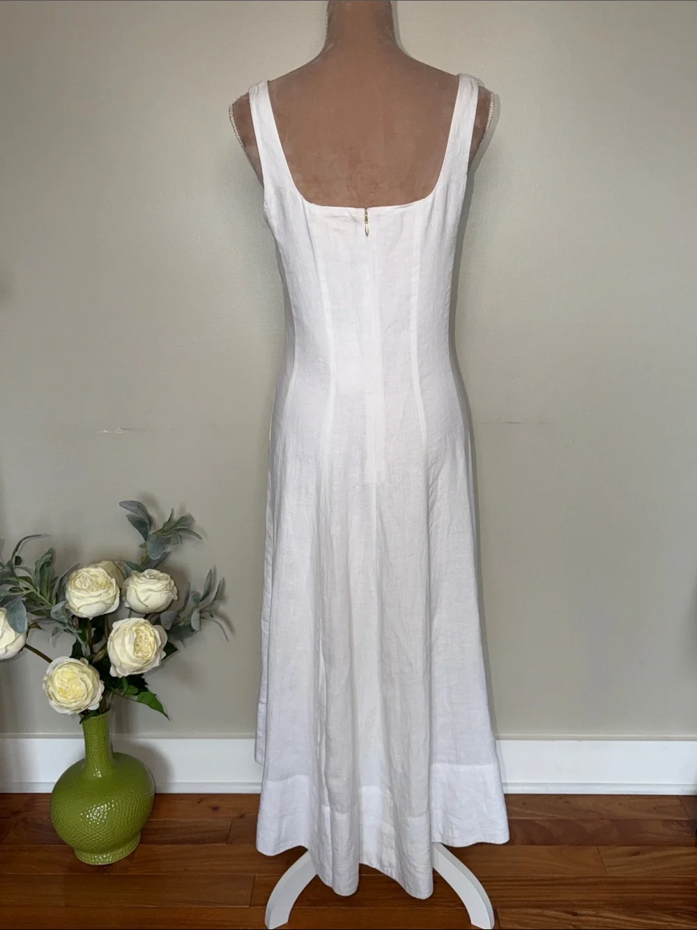 Lilly Pulitzer White Sleeveless Square-Neck Midi Dress